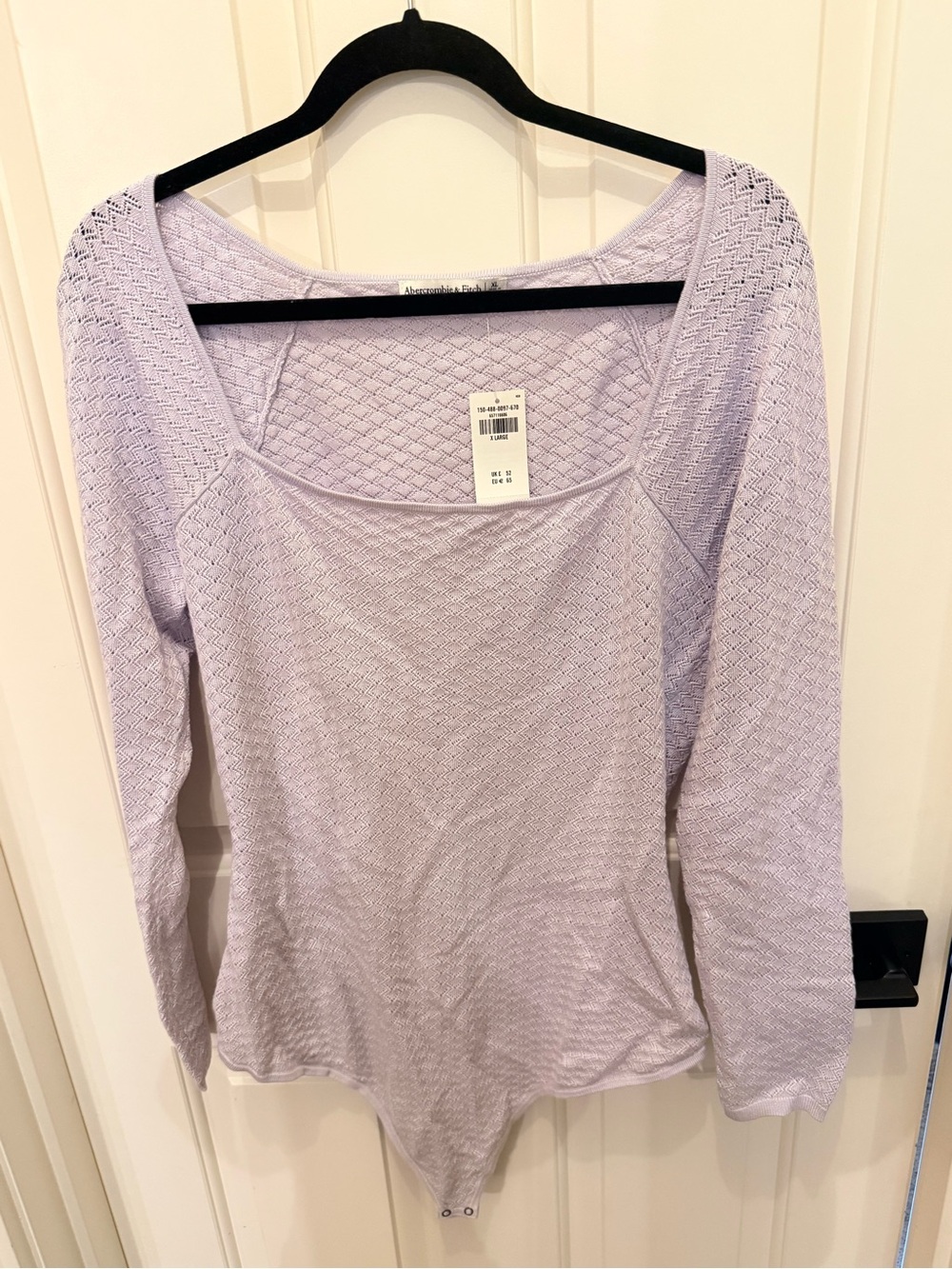 Abercrombie & Fitch Light Lavender Textured Square-Neck Bodysuit - Picture 1 of 4